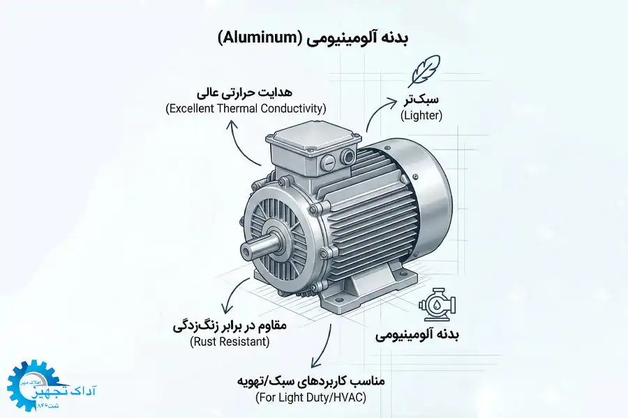 الکتروموتور بدنه آلومینیوم