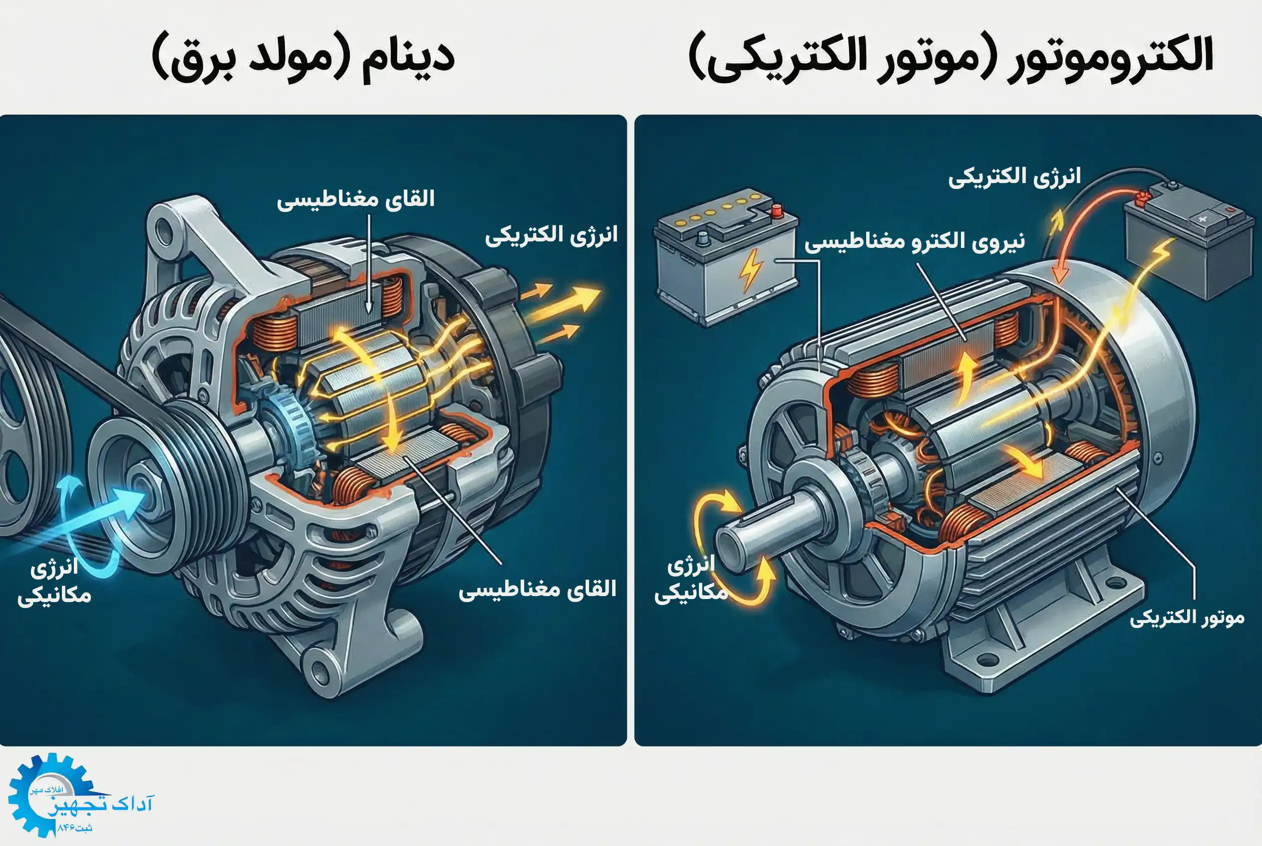 تفاوت دینام و الکتروموتور